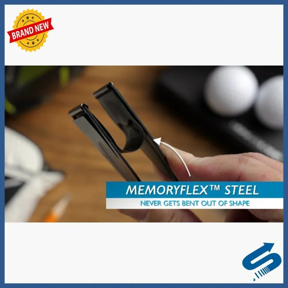 Black Matte Money Clip with RFID Wallet, Slim Leather Organizer